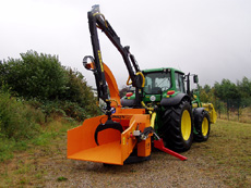 Jensen Woodchipper Custom model tractor with crane